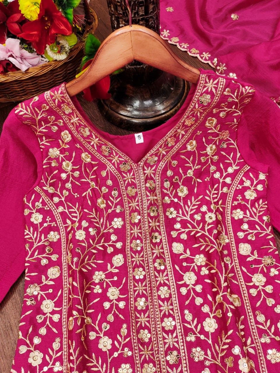 Chinon Embroidered Sharara Set