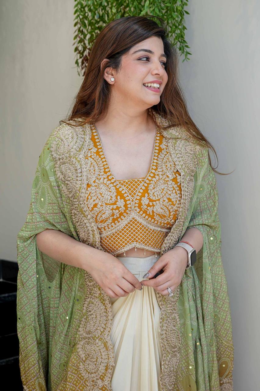 EXCLUSIVE THREE PIECE WESTERN OUTFIT FOR DESIGNER LOOK