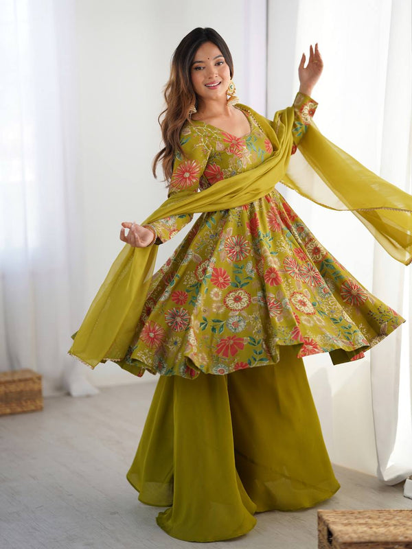 Pure Romansilk Chanderi Kediya Kurta Set