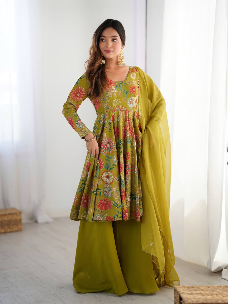 Pure Romansilk Chanderi Kediya Kurta Set