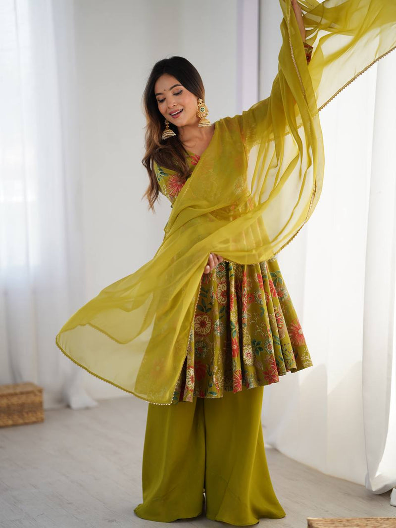 Pure Romansilk Chanderi Kediya Kurta Set