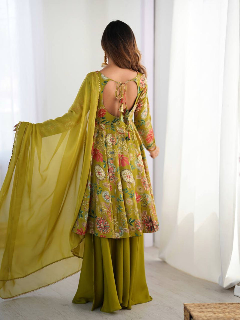 Pure Romansilk Chanderi Kediya Kurta Set