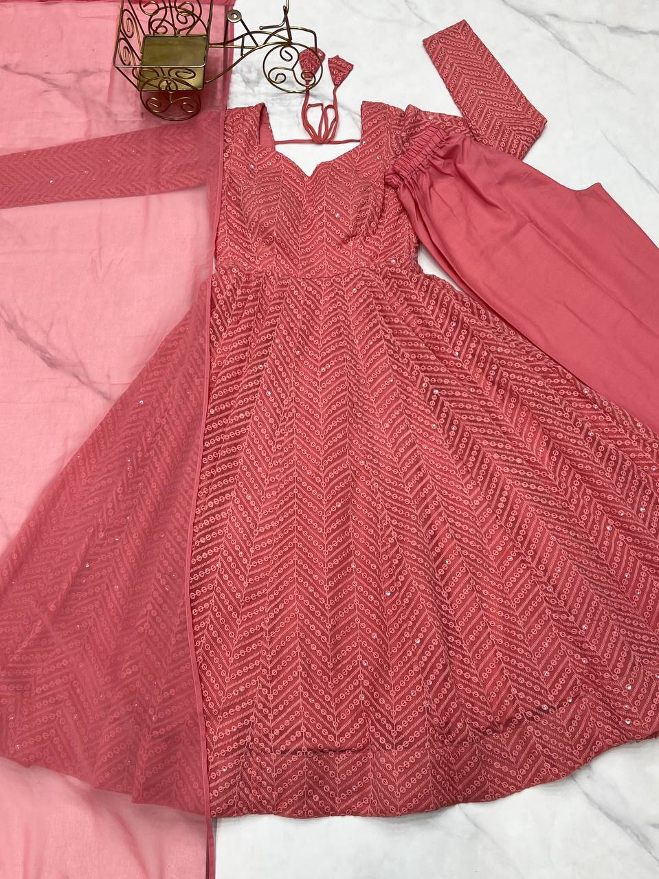 Royal Lucknowi Anarkali Suit Set