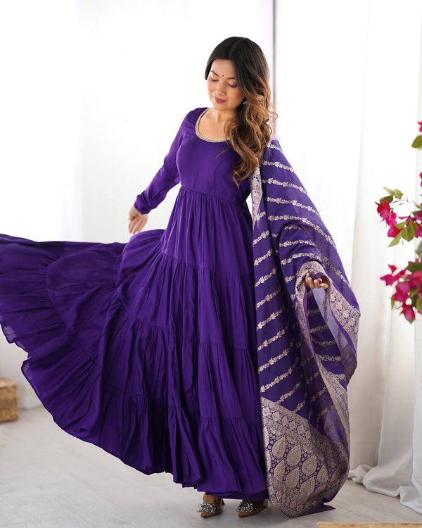 Premium Chanderi Anarkali Set