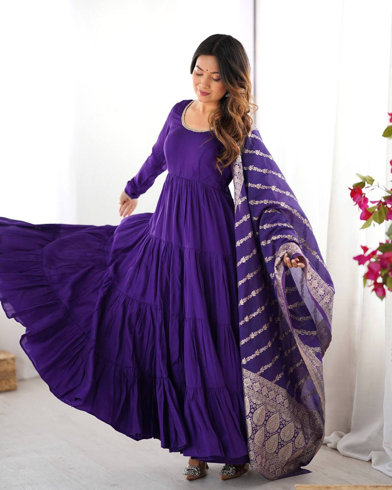 Premium Chanderi Anarkali Set