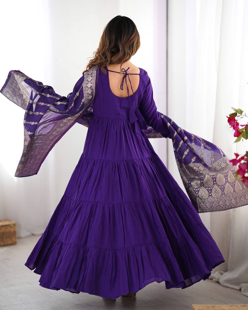 Premium Chanderi Anarkali Set