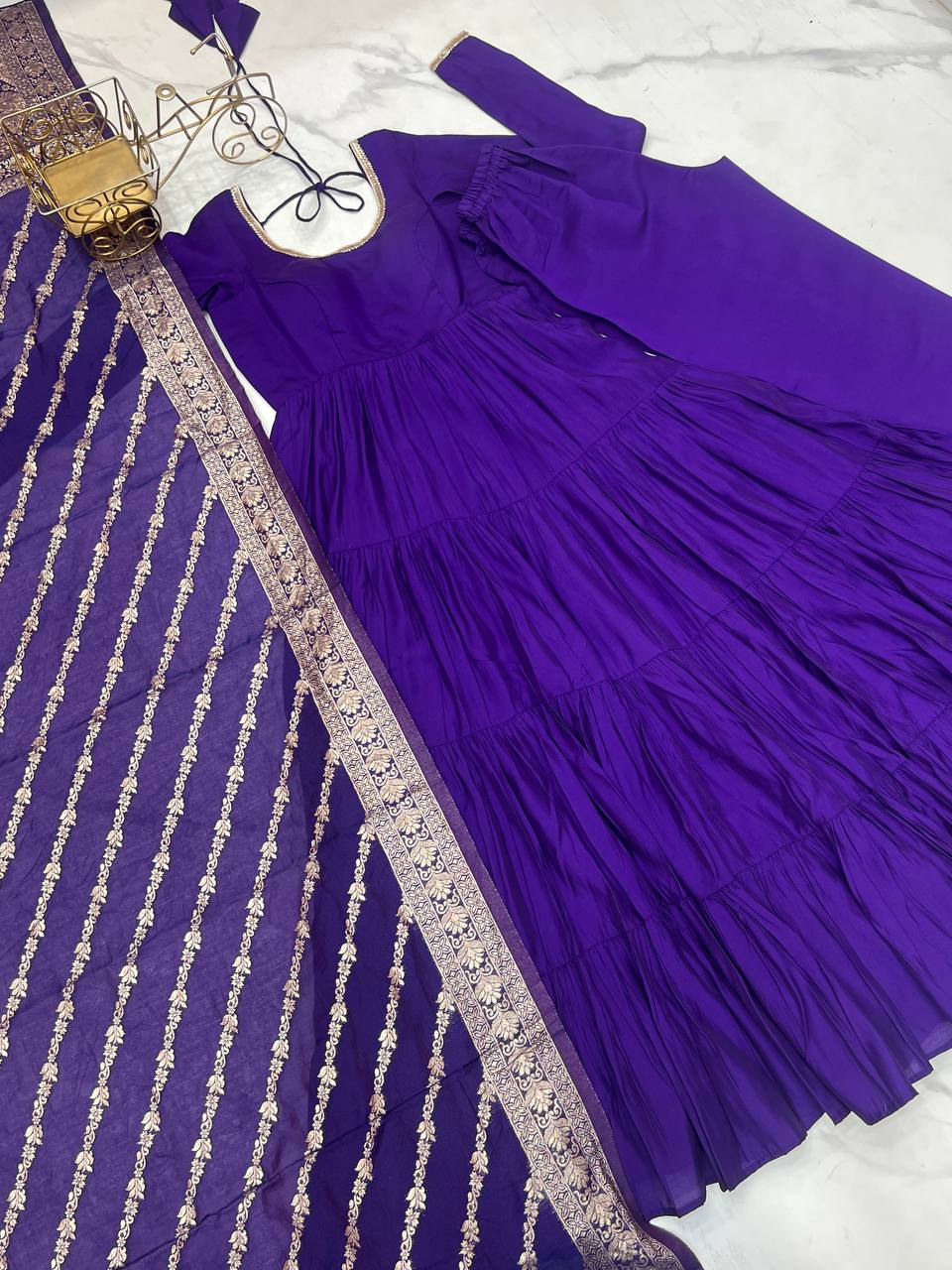 Premium Chanderi Anarkali Set