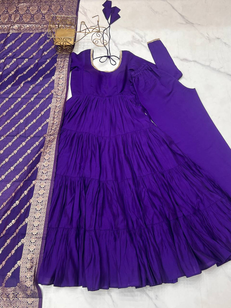 Premium Chanderi Anarkali Set