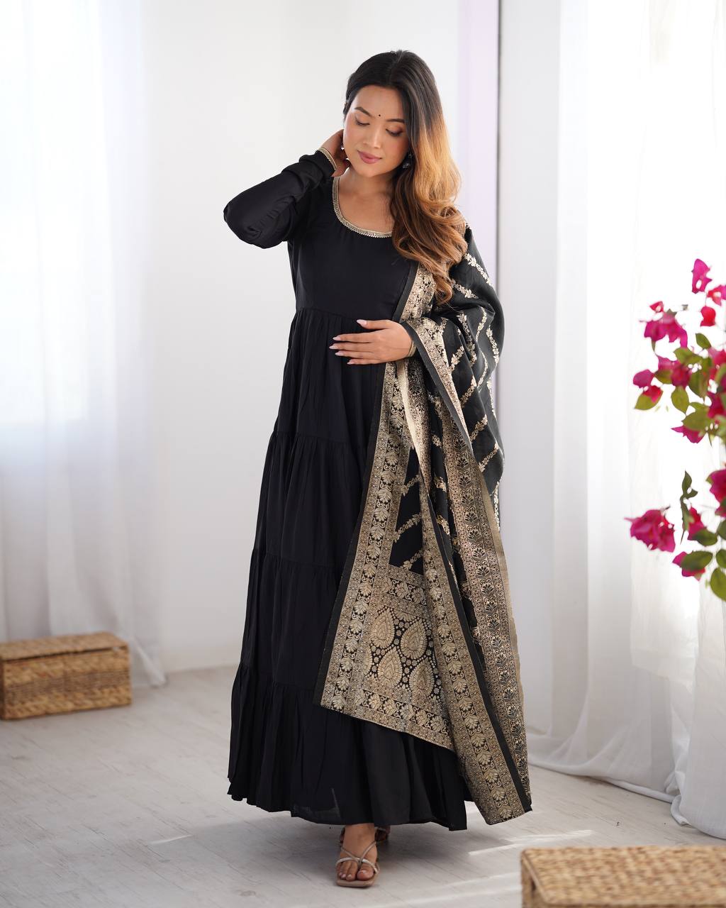Premium Chanderi Anarkali Set