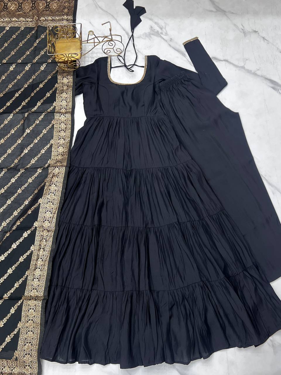 Premium Chanderi Anarkali Set