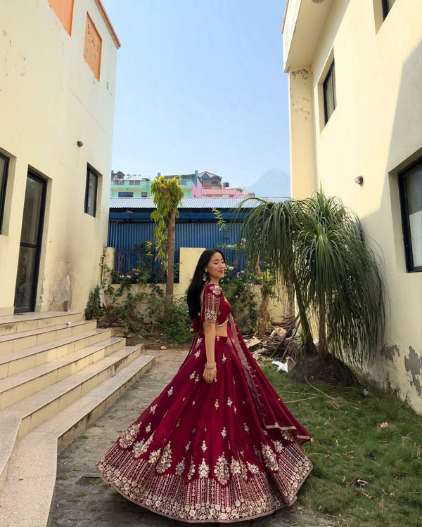 Heavy Boutique Lehenga Set in Premium Jimi Choo Fabric