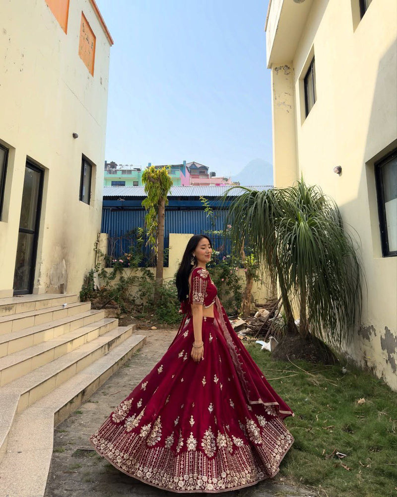 Heavy Boutique Lehenga Set in Premium Jimi Choo Fabric