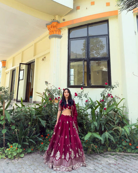 Heavy Boutique Lehenga Set in Premium Jimi Choo Fabric