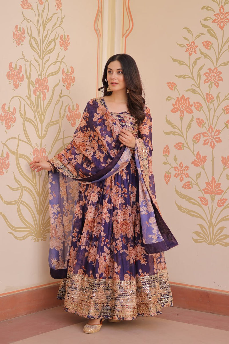 Premium Designer Readymade Gown with Dupatta