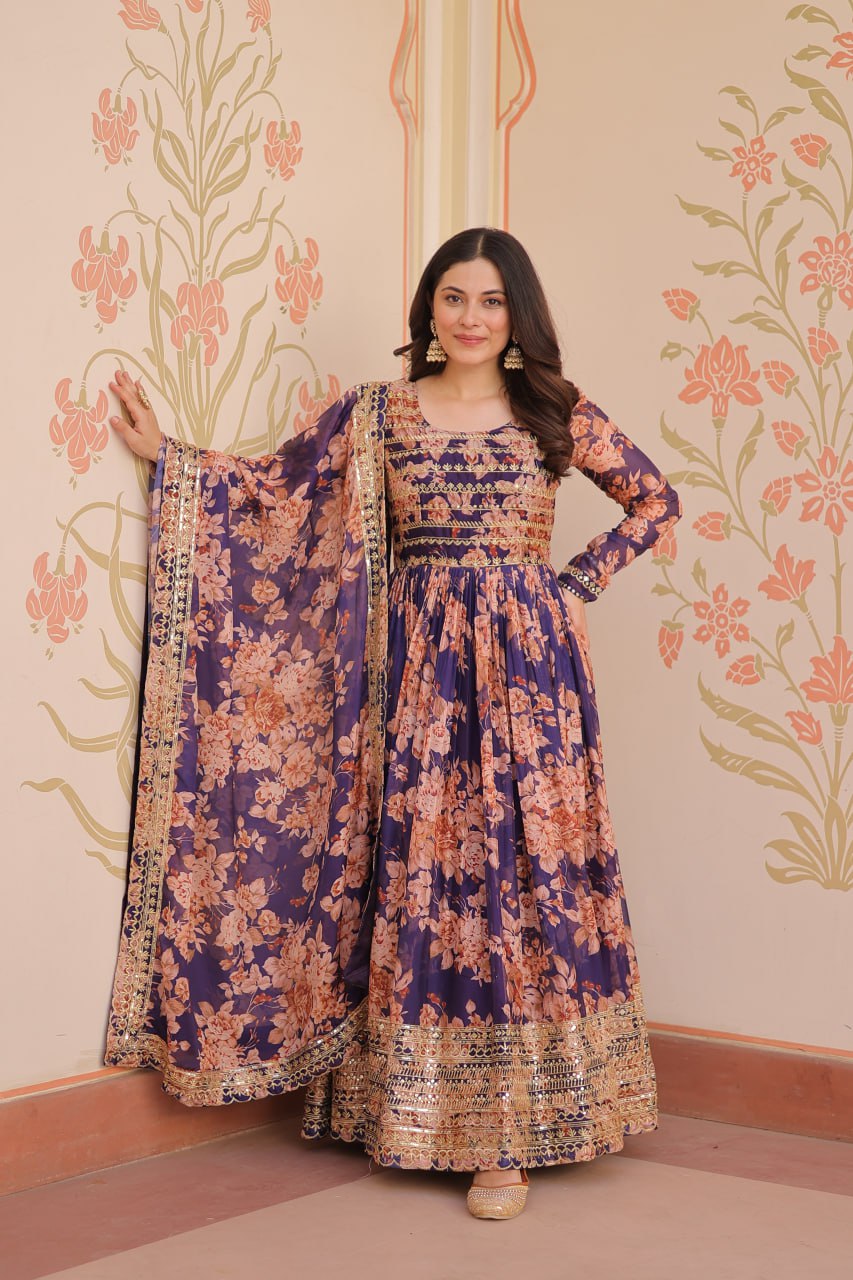Premium Designer Readymade Gown with Dupatta