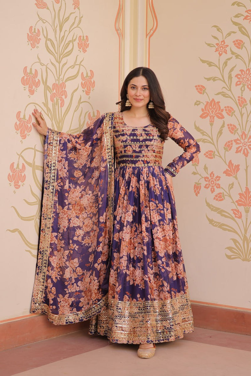 Premium Designer Readymade Gown with Dupatta