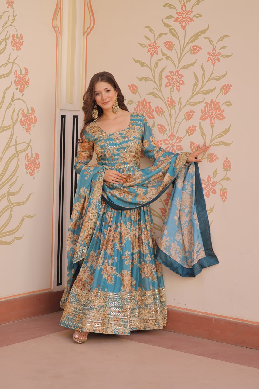 Premium Designer Readymade Gown with Dupatta
