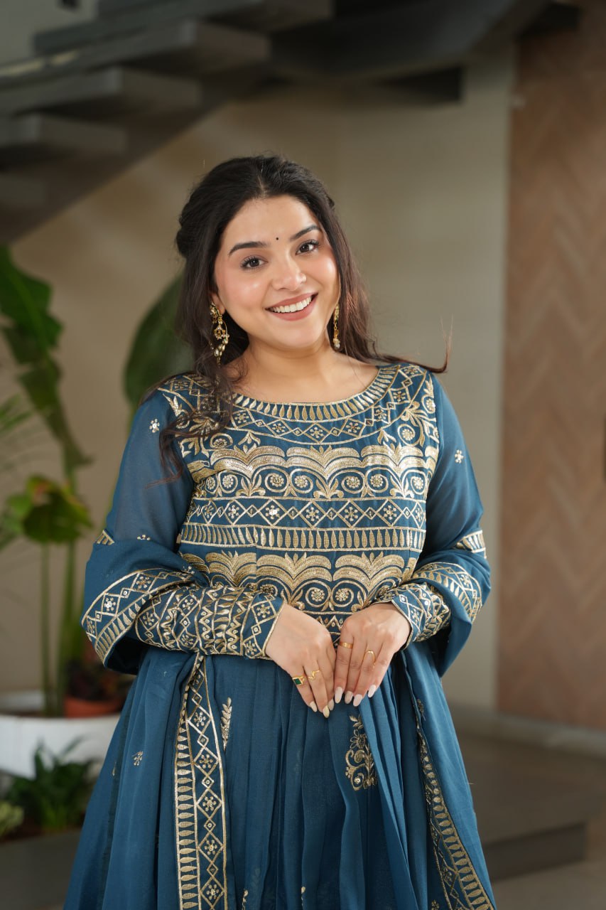 Premium Readymade Gown with Dupatta