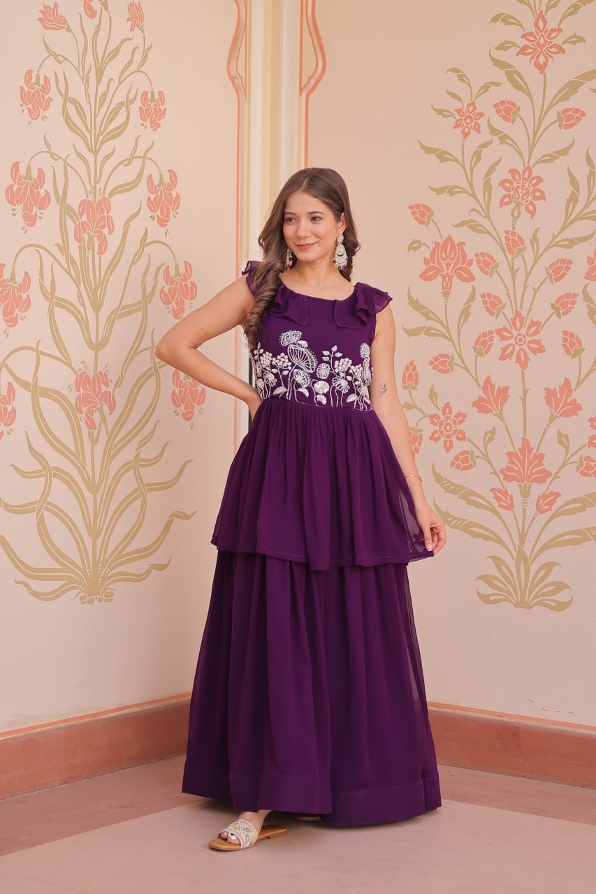 PREMIUM DESIGNER PEPLUM STYLE GOWN