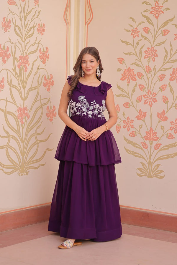 PREMIUM DESIGNER PEPLUM STYLE GOWN