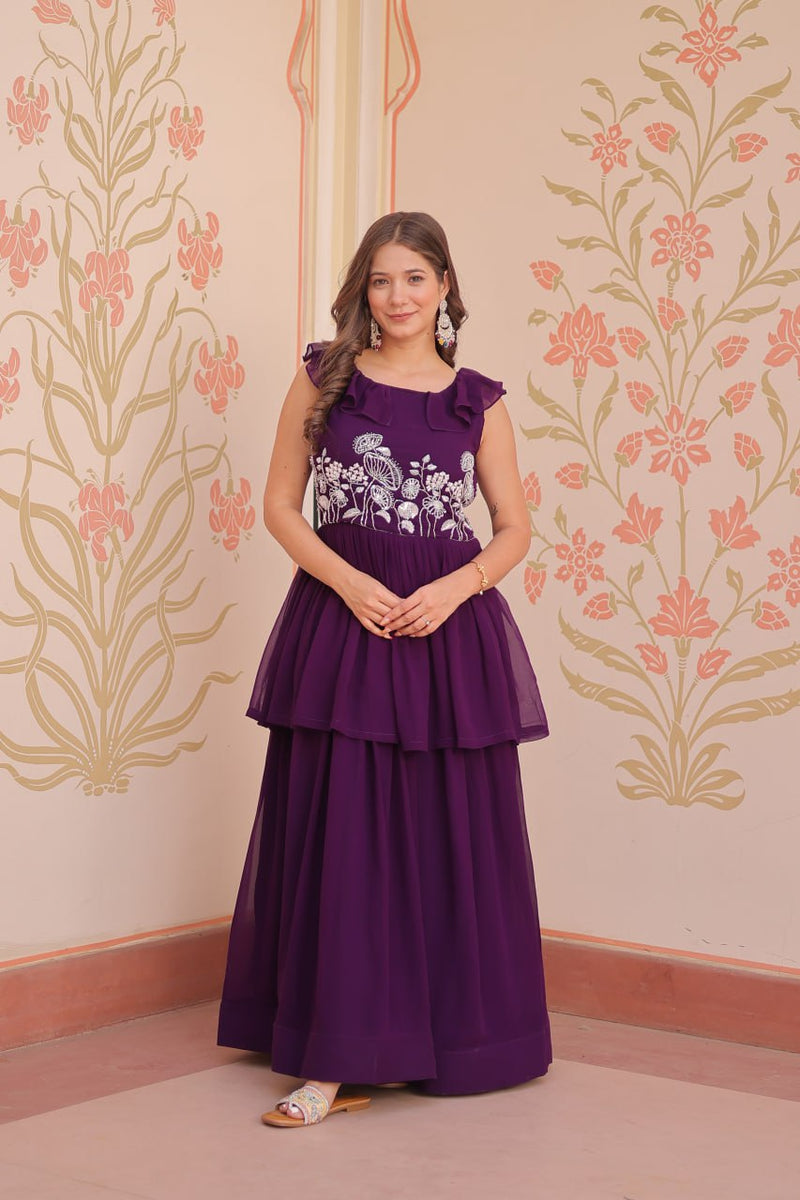 PREMIUM DESIGNER PEPLUM STYLE GOWN