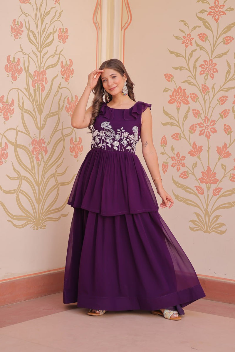 PREMIUM DESIGNER PEPLUM STYLE GOWN