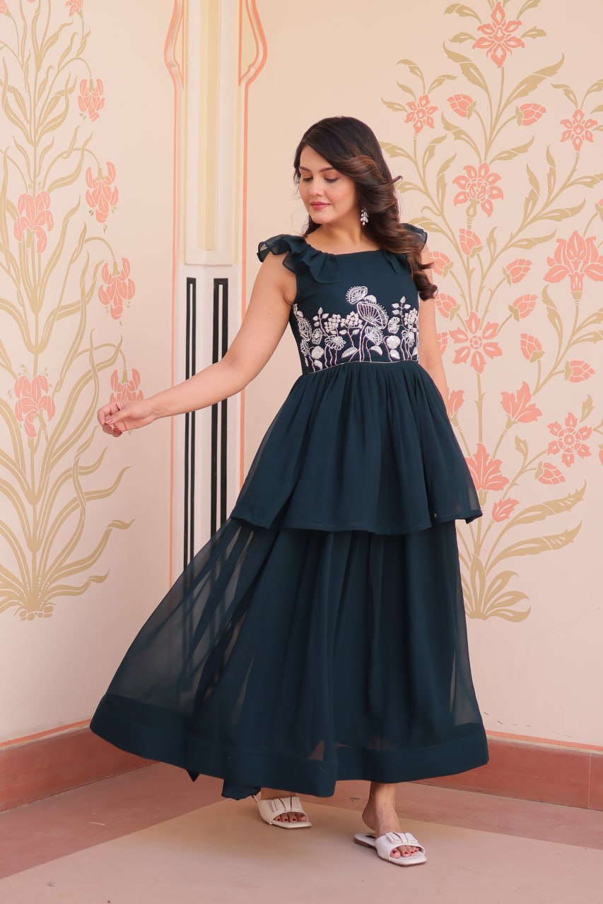 PREMIUM DESIGNER PEPLUM STYLE GOWN