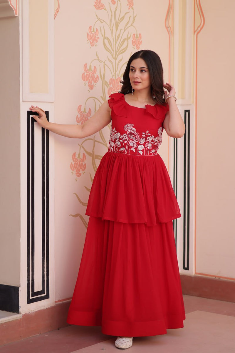 PREMIUM DESIGNER PEPLUM STYLE GOWN