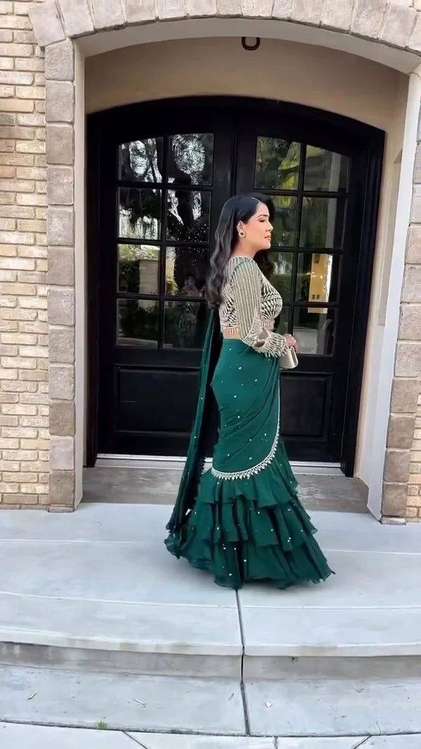 Ready to Wear Ruffle Lehenga Saree