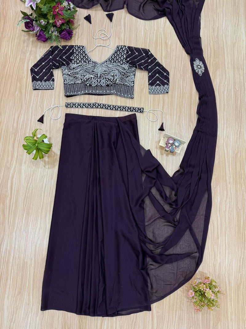 Ready to Wear Embroidered Drape Saree