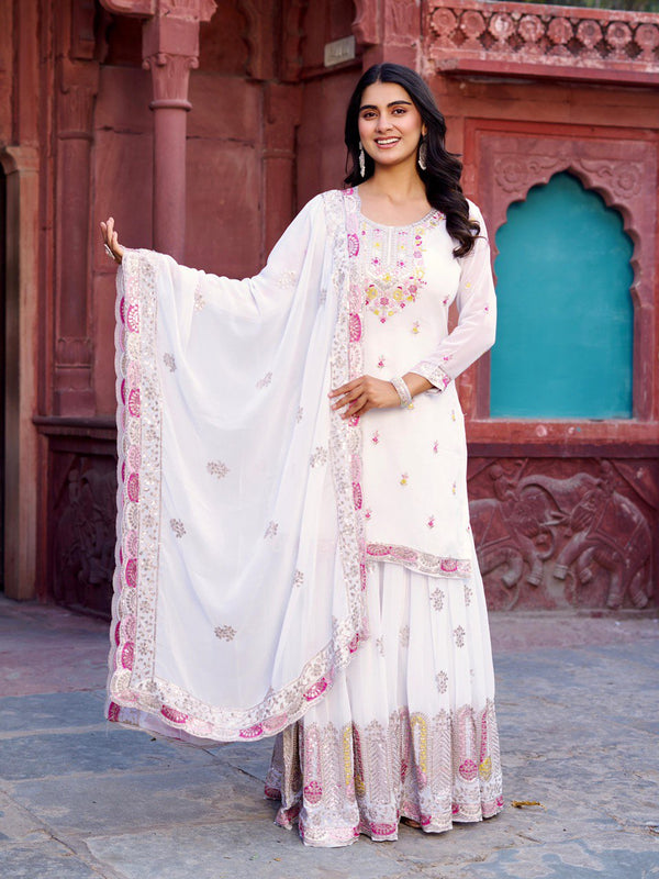 Sharara Set with Heavy Thread & Sequin Work