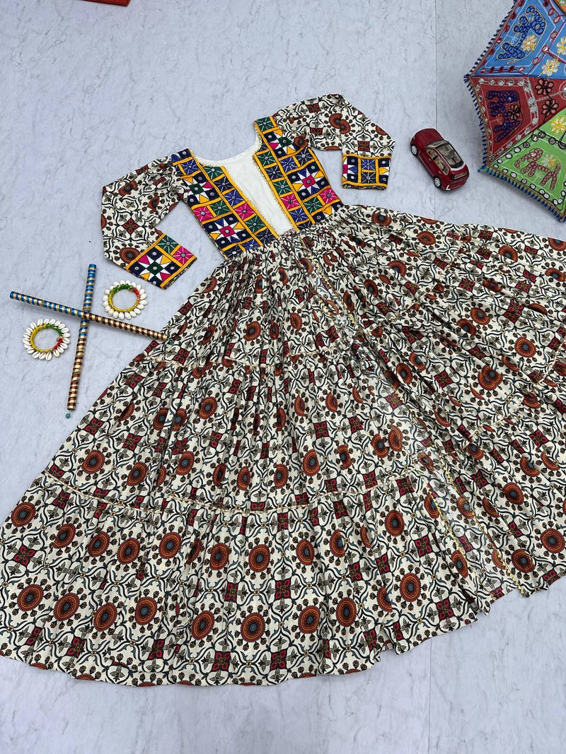 6 Meter Flair Navratri Special Lehenga Choli with Embroidered Shrug