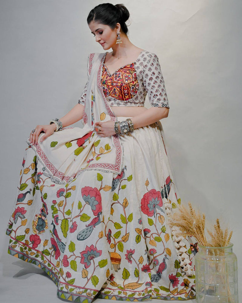 Navratri Special 6 Meter Flair Lehenga Choli – Real Mirror Work Edition