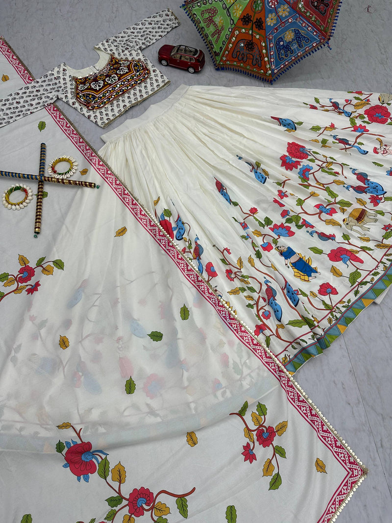 Navratri Special 6 Meter Flair Lehenga Choli – Real Mirror Work Edition
