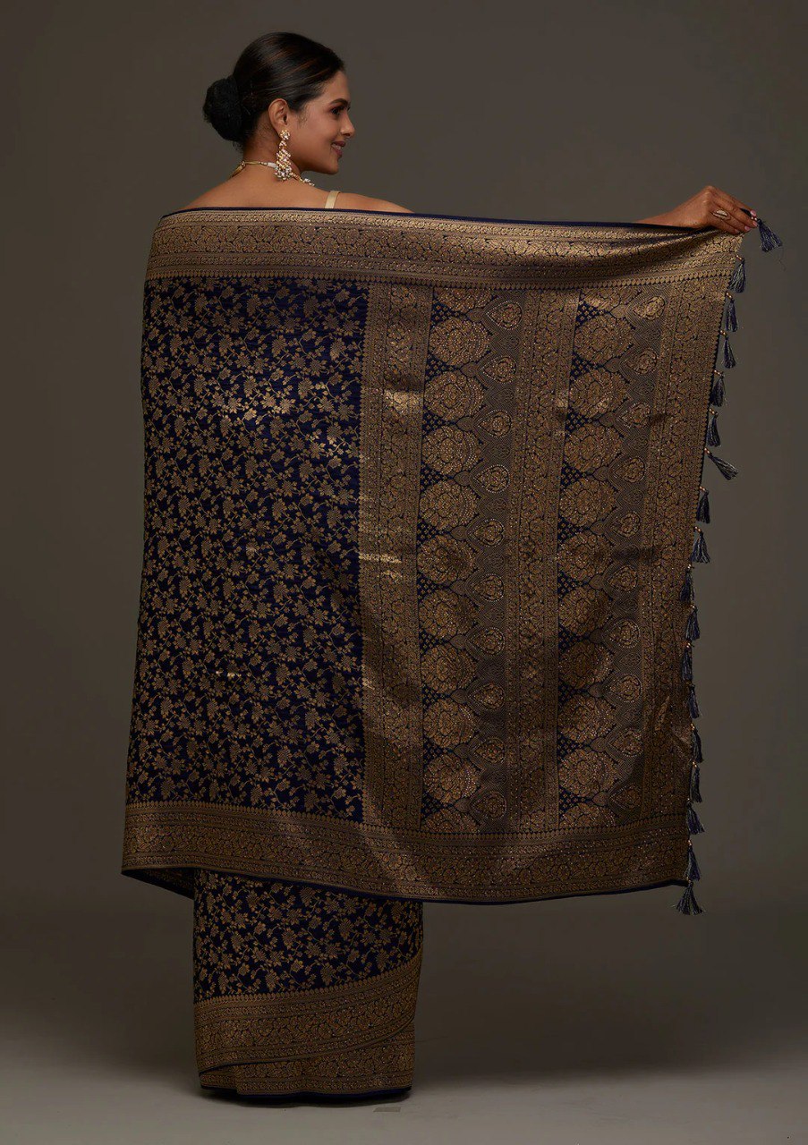 Banarasi Soft Silk Saree with Traditional Zari Motifs