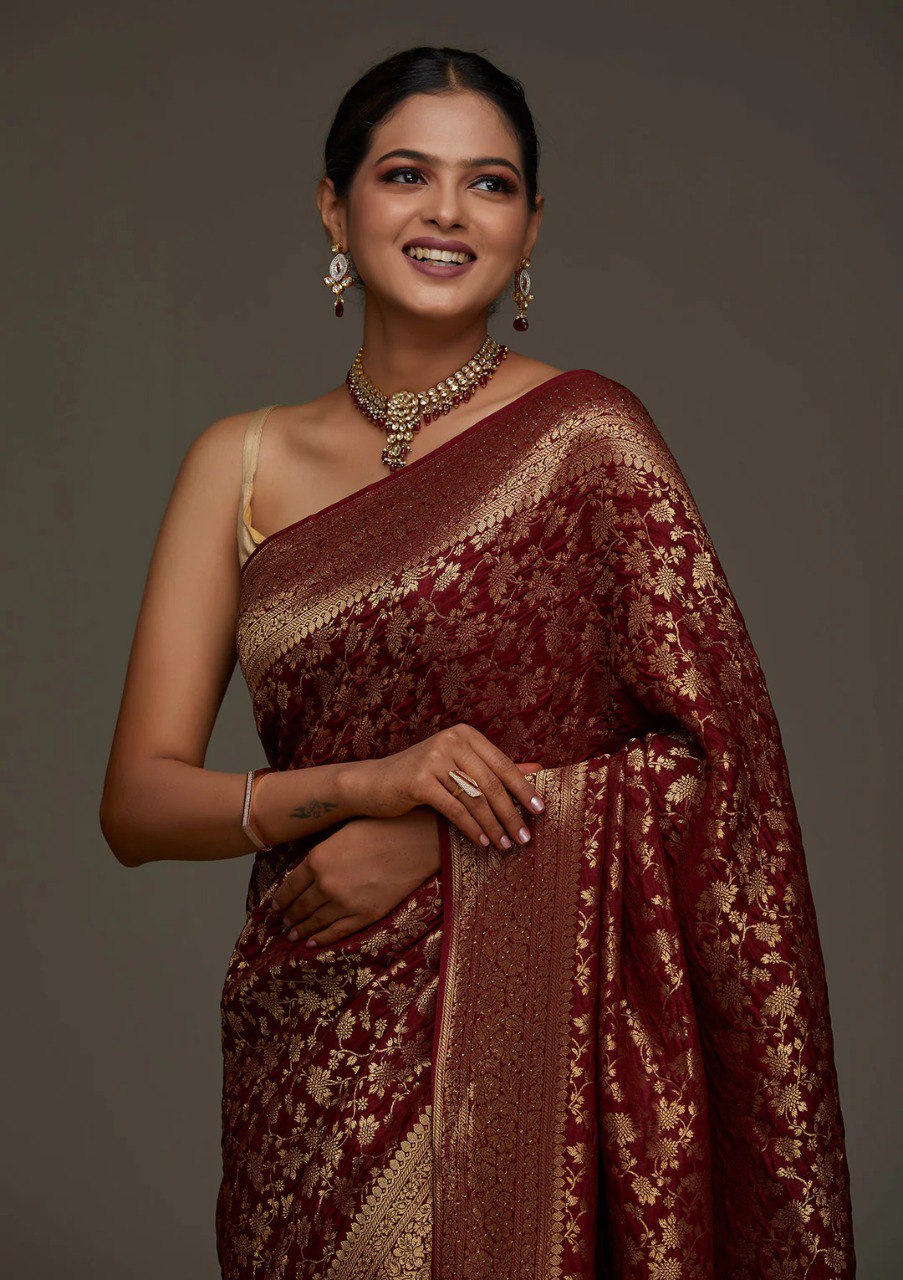 Banarasi Soft Silk Saree with Traditional Zari Motifs