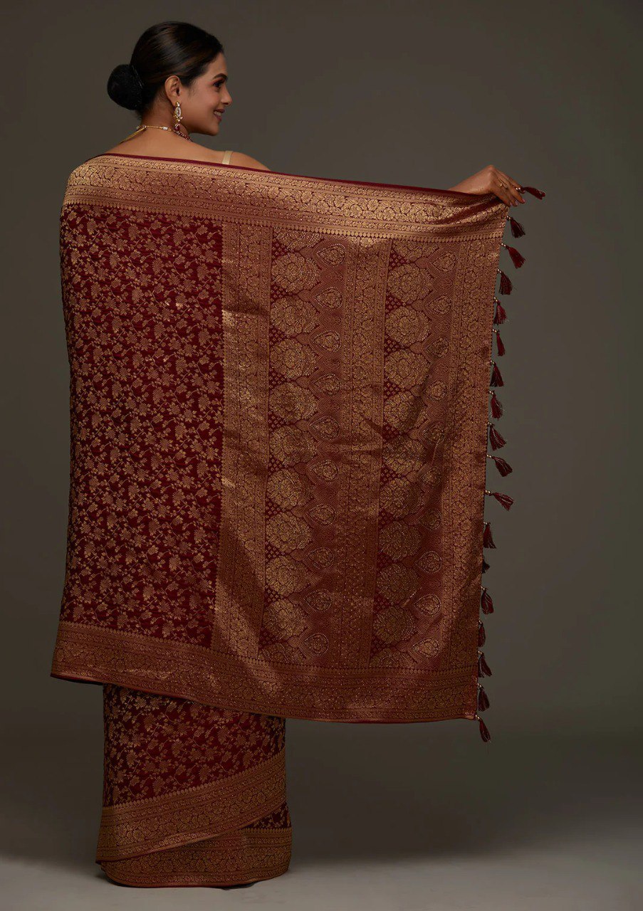 Banarasi Soft Silk Saree with Traditional Zari Motifs