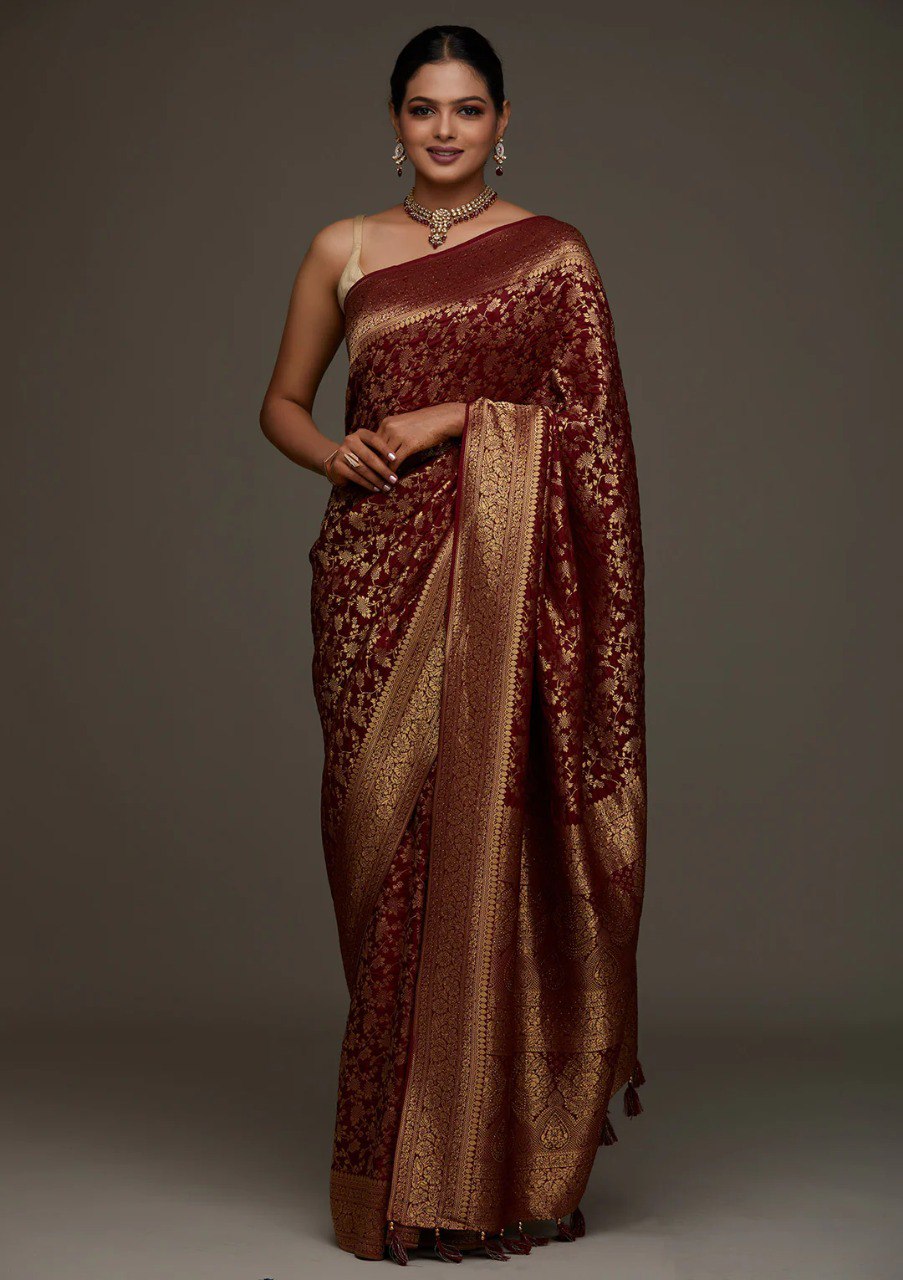 Banarasi Soft Silk Saree with Traditional Zari Motifs