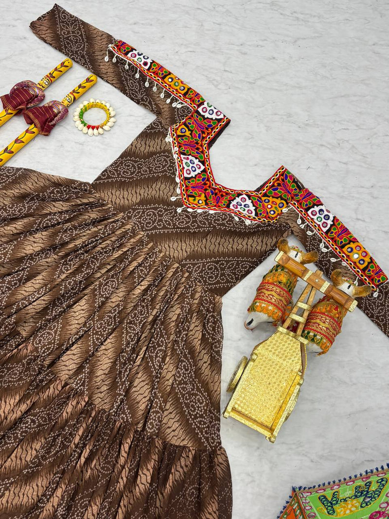 Navratri Special 9 Meter Gamathi Work Gown