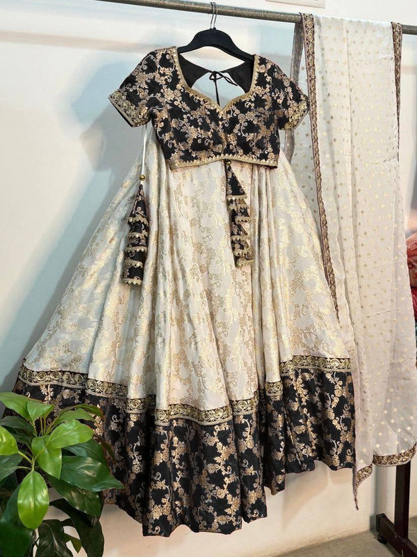 Designer Jequard Semi-Stitched Lehenga Set with Fancy Dupatta