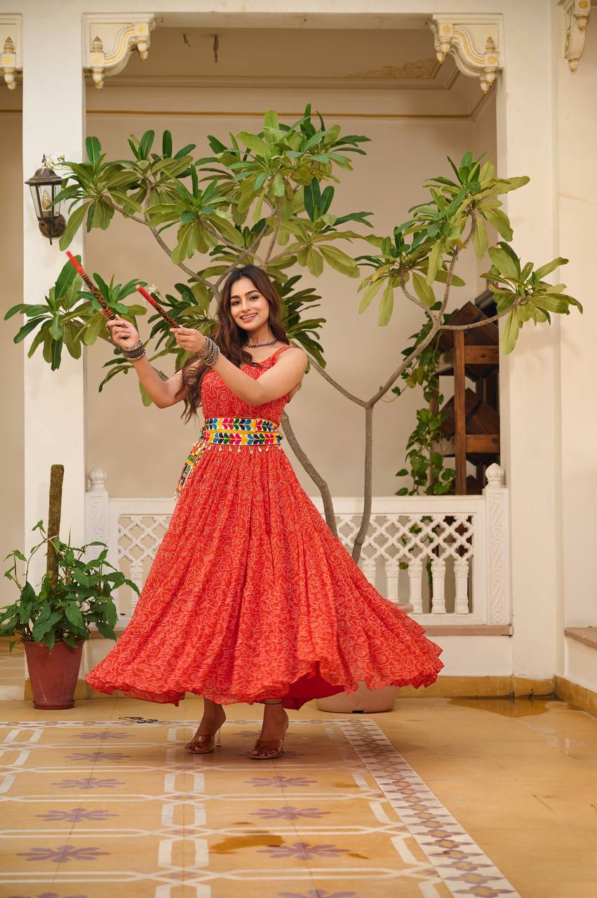 Navratri Special 12 Meter Flair Gamathi Gown Set