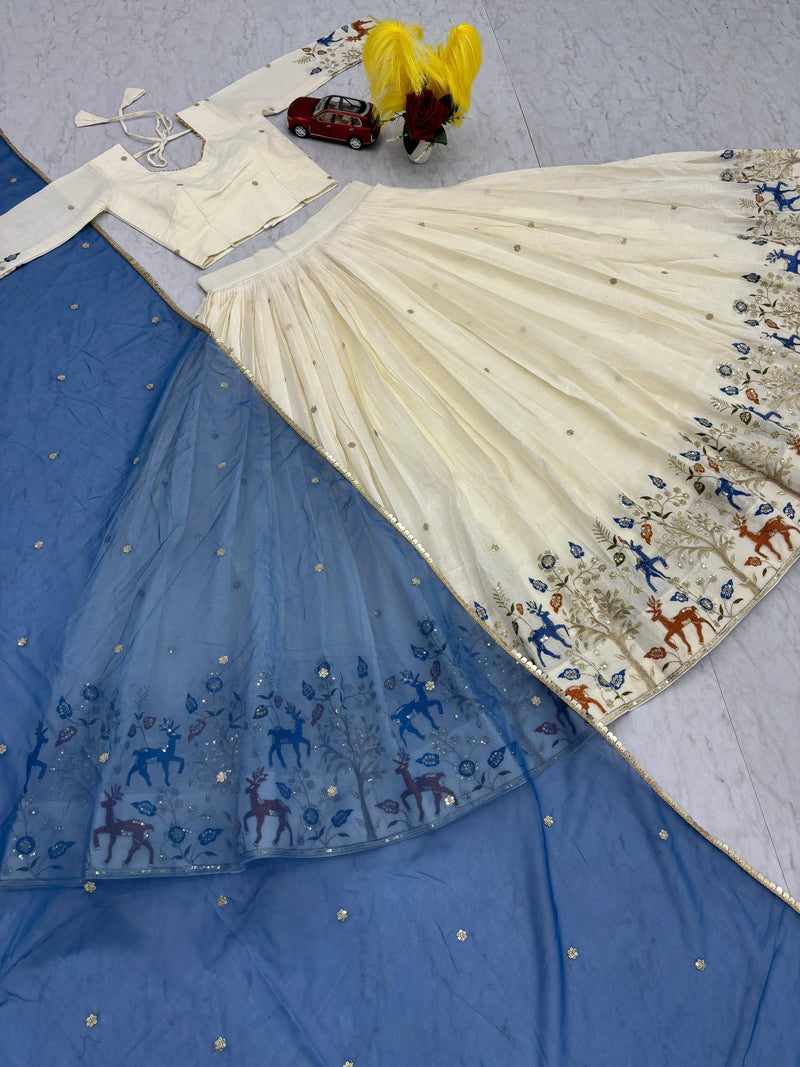 Navratri Special Pure Cotton Embroidered Lehenga Choli Set