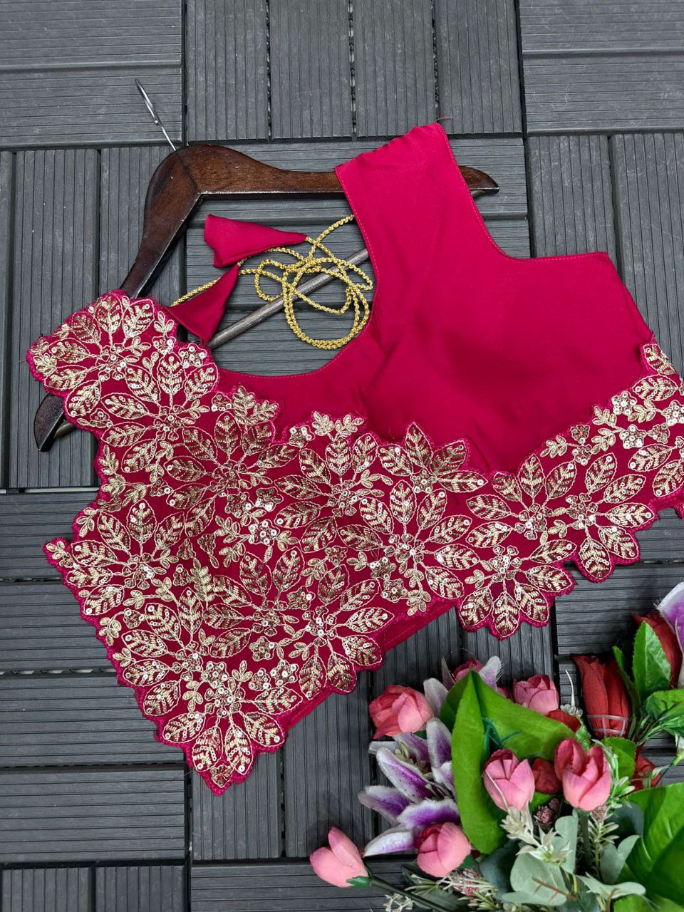Pink Trending Embroidery Cording Work Ready to Wear Saree