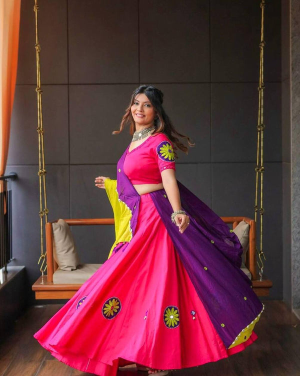 Navratri Special Embroidered Lehenga Choli Set with 6 Meter Flair