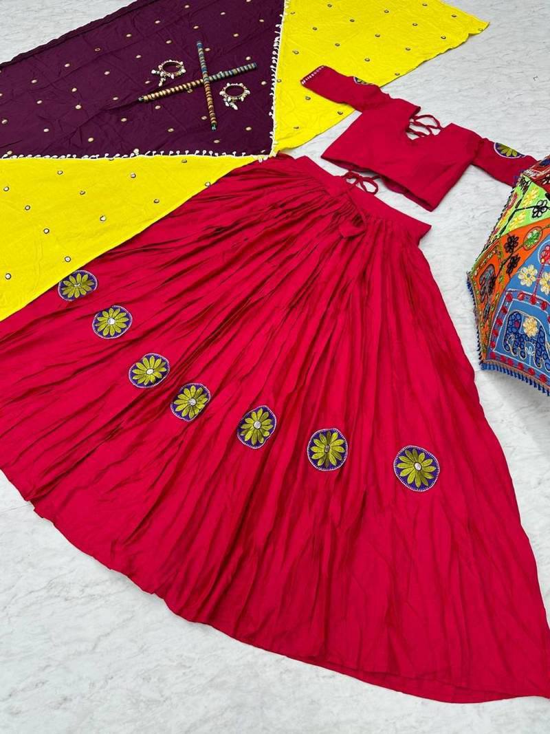 Navratri Special Embroidered Lehenga Choli Set with 6 Meter Flair