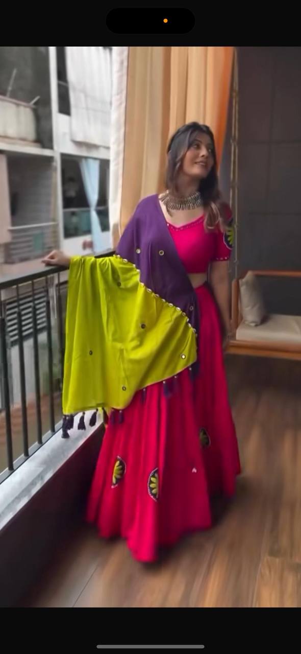 Navratri Special Embroidered Lehenga Choli Set with 6 Meter Flair
