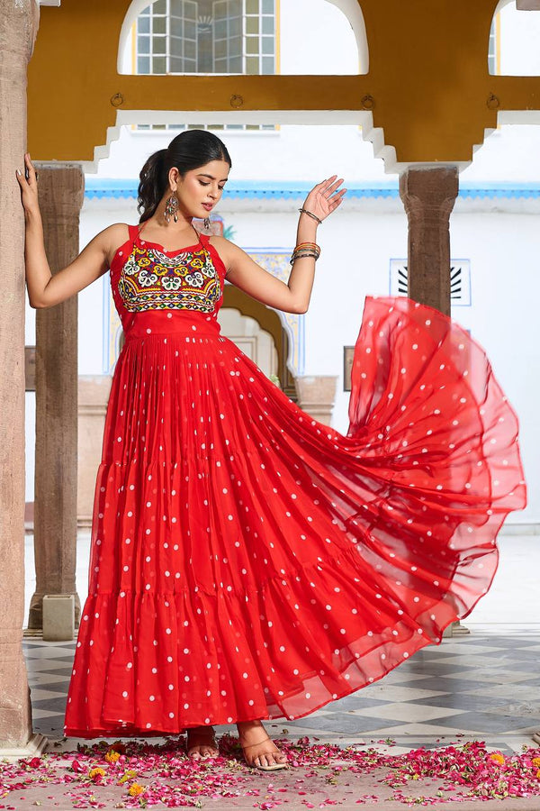Navratri Special Gamathi Work Gown – 9 Meter Flair