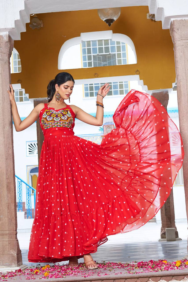 Navratri Special Gamathi Work Gown – 9 Meter Flair