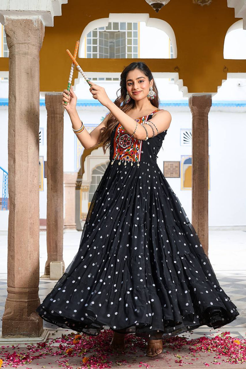 Navratri Special Gamathi Work Gown – 9 Meter Flair
