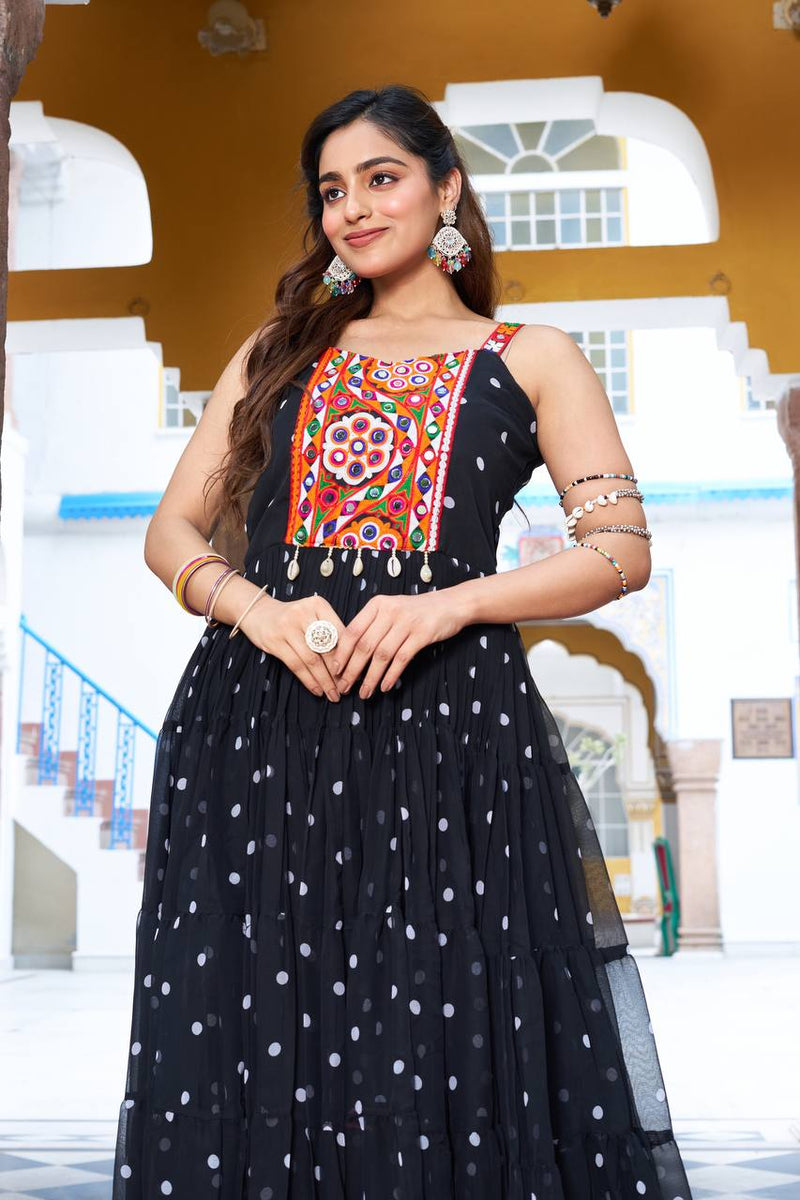 Navratri Special Gamathi Work Gown – 9 Meter Flair